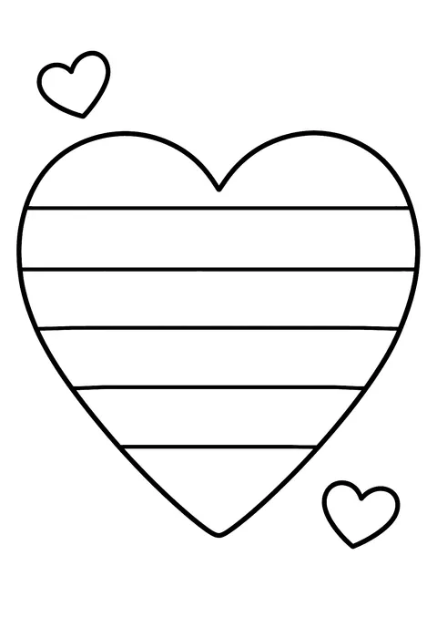 Hearts coloring page: Rainbow Striped Heart