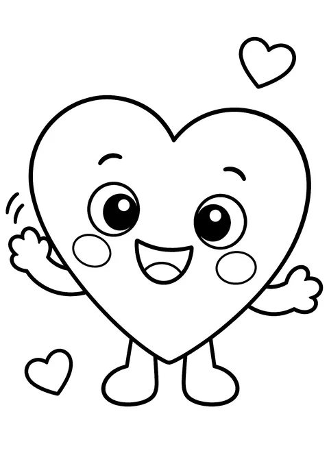 Hearts coloring page: Smiling Heart