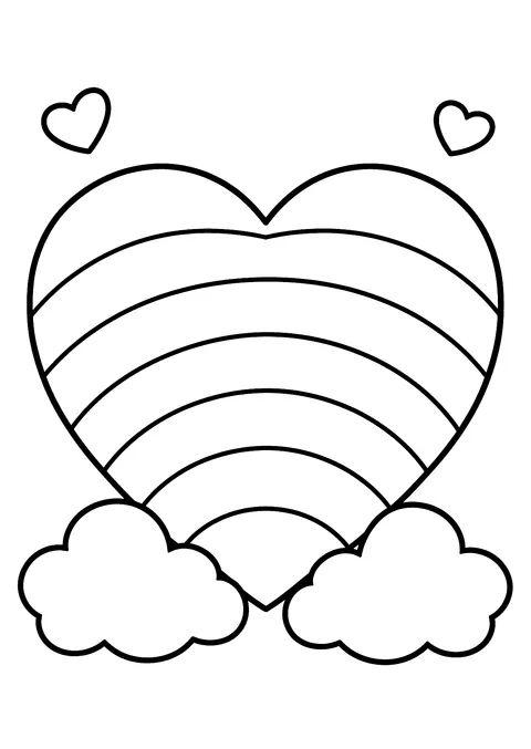 Valentine's Day coloring page: Rainbow Heart