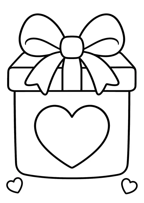 Valentine's Day coloring page: Valentine's Present