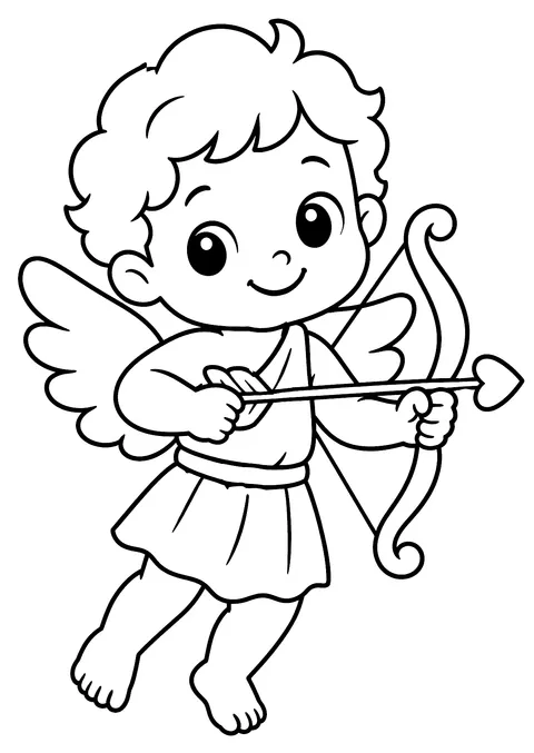 Valentine's Day coloring page: Little Cupid