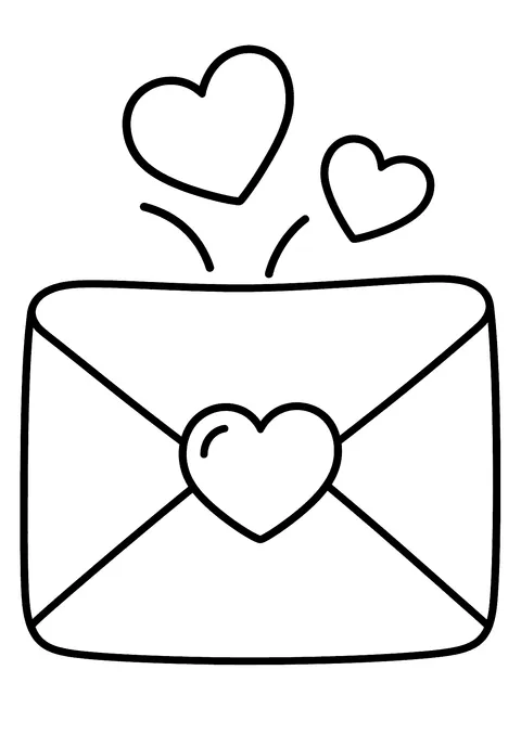 Valentine's Day coloring page: Love Letter