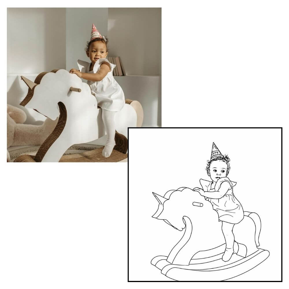 Esempio: foto verso disegno da colorare