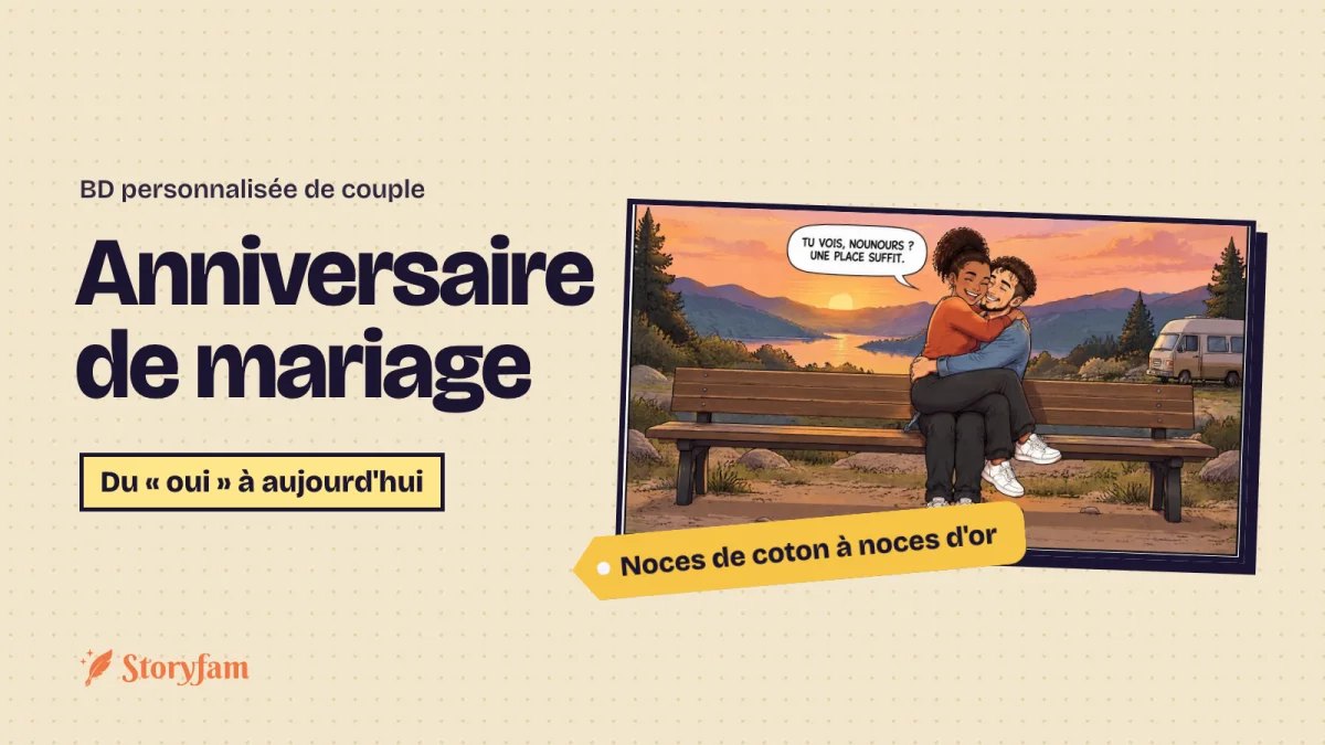 BD personnalisée pour un anniversaire de mariage