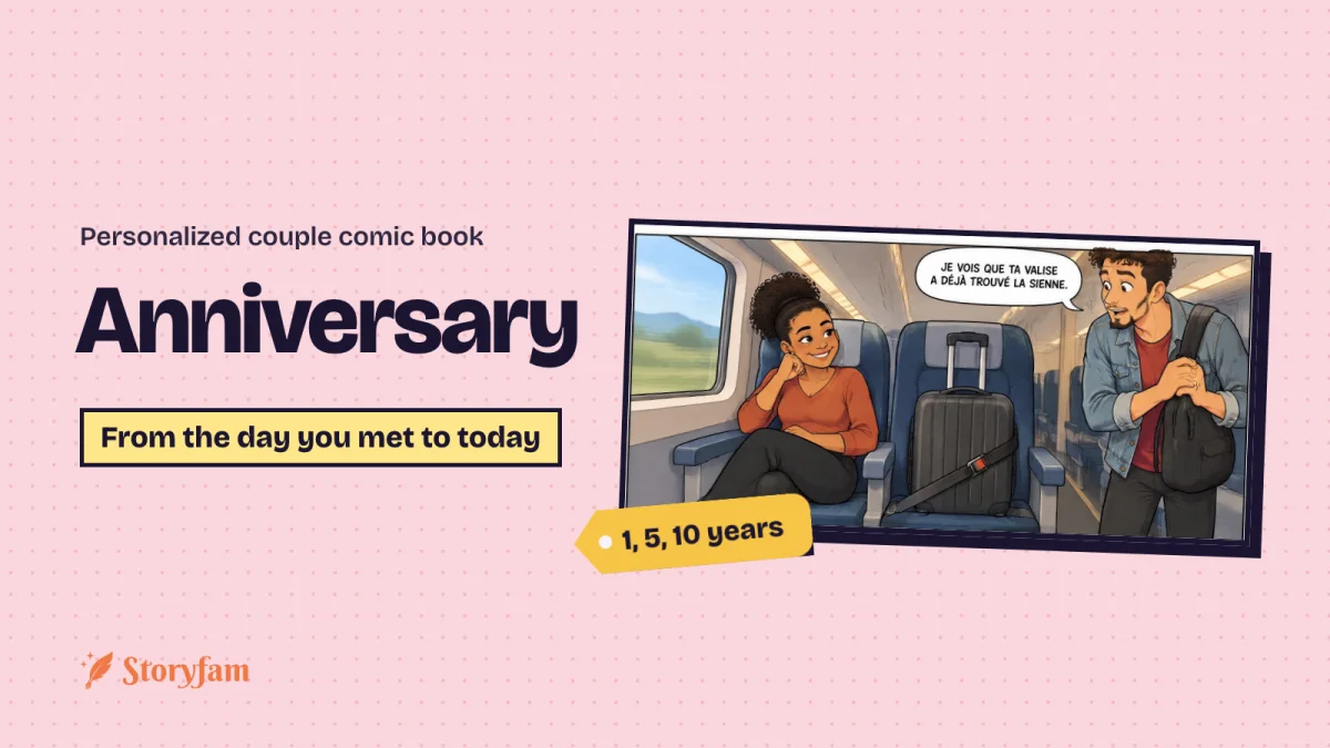 A personalized comic book for your anniversary together
