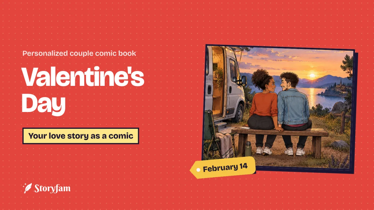 A personalized comic book for Valentine's Day: your relationship, drawn