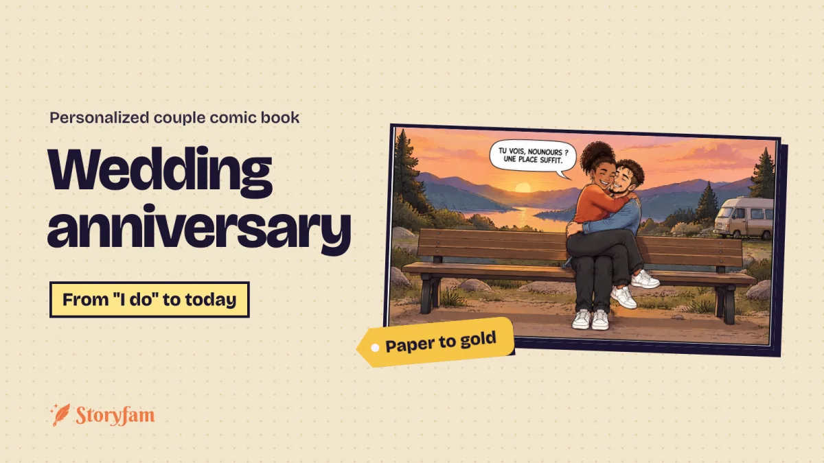 A personalized comic book for your wedding anniversary