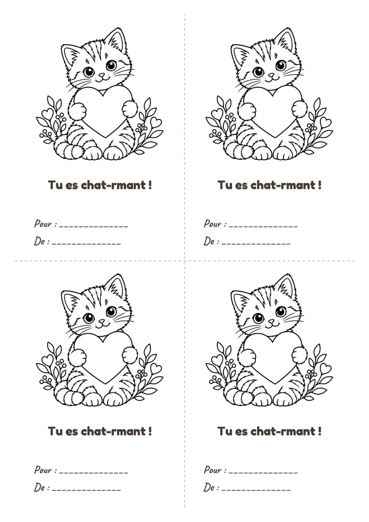 À imprimer : Le chaton (à colorier)