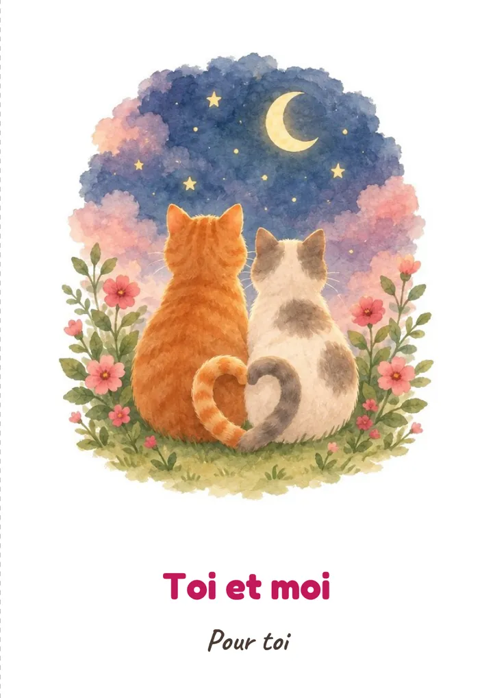 À imprimer : Les chats sous la lune