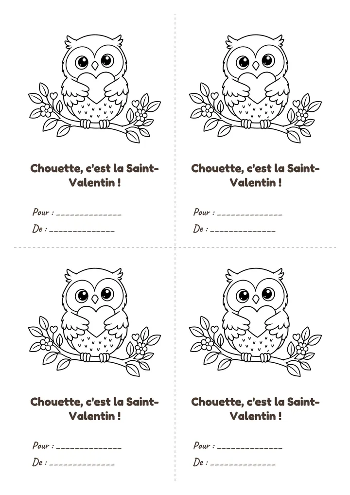 À imprimer : La chouette (à colorier)