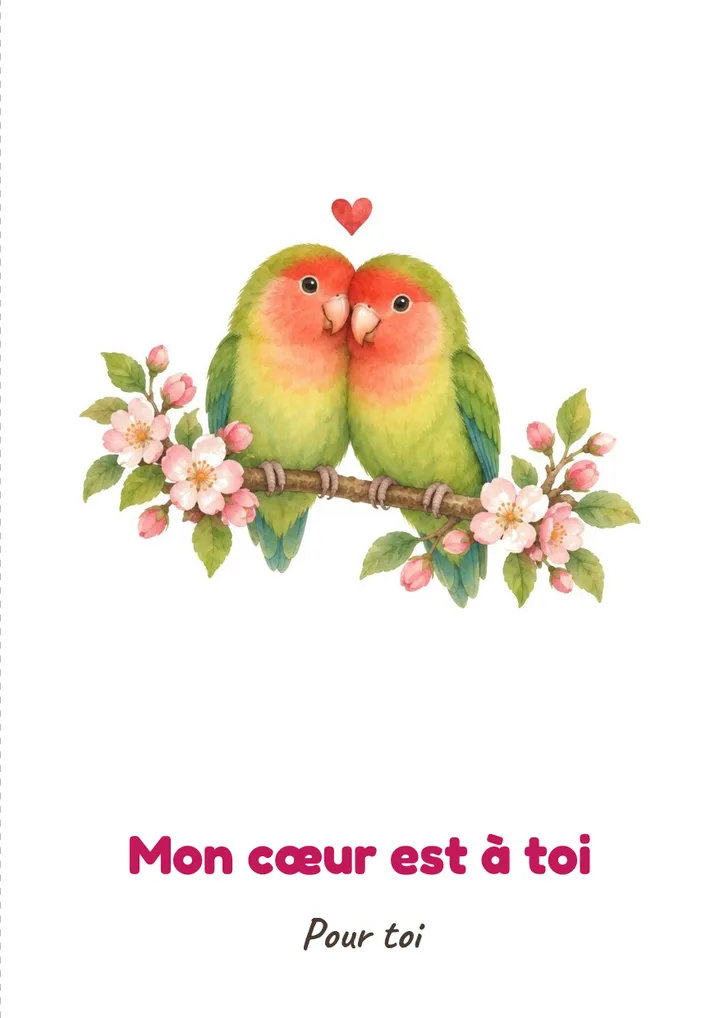 À imprimer : Les deux tourtereaux