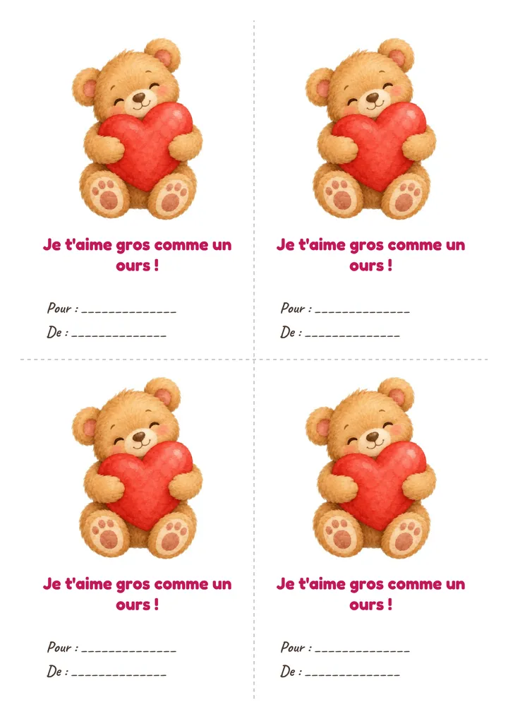 À imprimer : L'ourson
