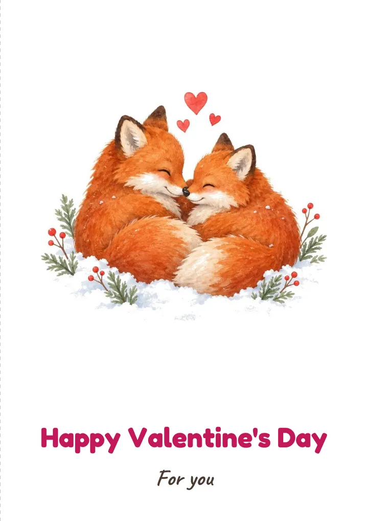 Printable: Foxes in the Snow