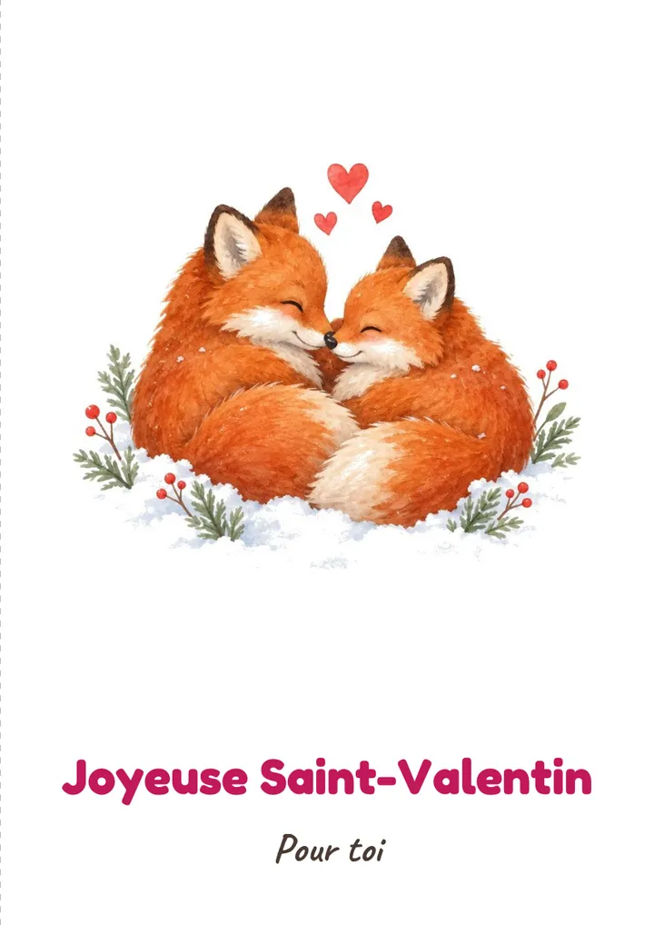 À imprimer : Les renards dans la neige