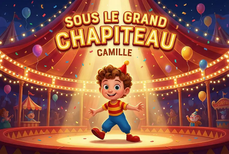 Copertina del libro personalizzato sul tema Circo