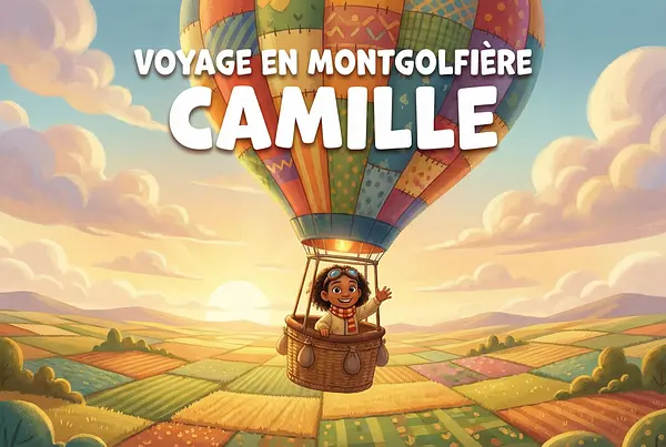 Personalized book cover on theme Hot-air balloon trip