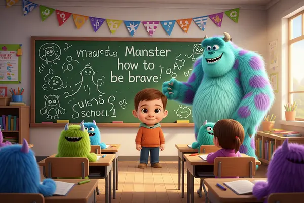 Illustration einer Innenseite des personalisierten Buches zum Thema Nette Monster