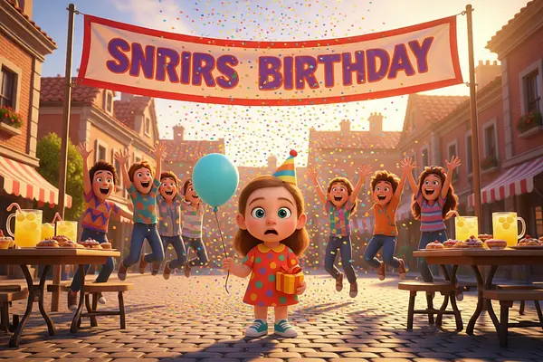 Illustration d'une page interne du livre personnalisé au sujet de Anniversaire