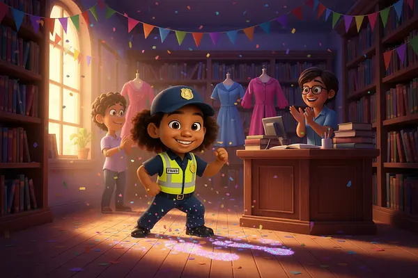 Illustration d'une page interne du livre personnalisé au sujet de Police