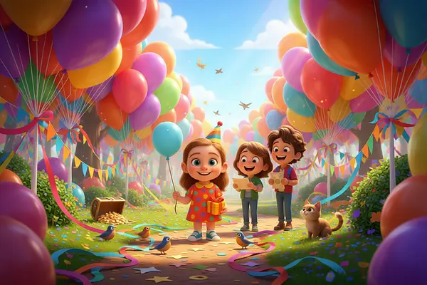 Illustration d'une page interne du livre personnalisé au sujet de Anniversaire