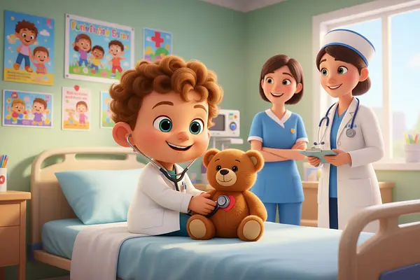 Internal page illustration of personalized book about Doctors