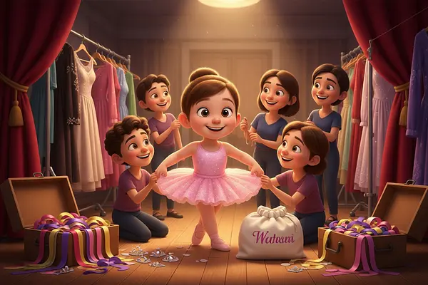 Internal page illustration of personalized book about Ballerina