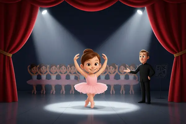 Internal page illustration of personalized book about Ballerina