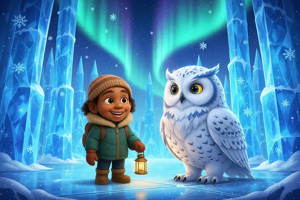 Internal page illustration of personalized book about Kingdom of ice