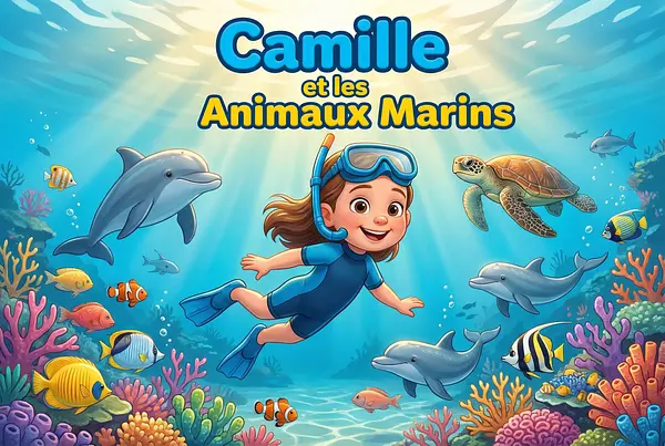 Personalized book cover on theme Marine animals