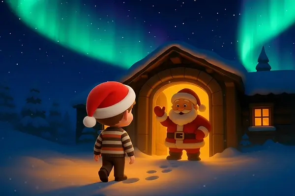 Internal page illustration of personalized book about Christmas tales