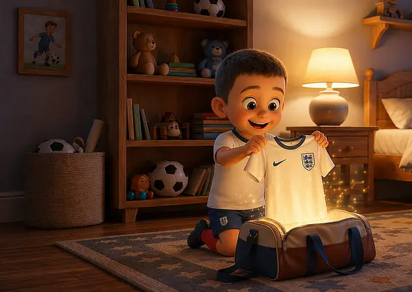 Internal page illustration of personalized book about Soccer