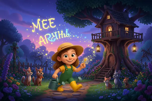 Ilustración de una página interna del libro personalizado sobre Jardín secreto