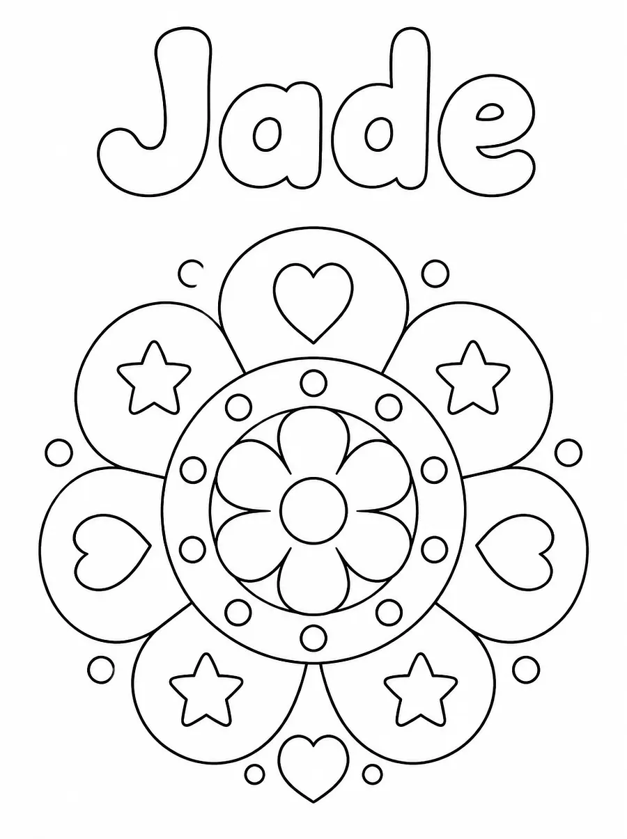 Coloriage Mandala enfant personnalisé avec prénom, exemple 2