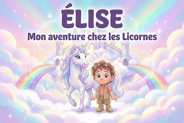 Personalized book cover on theme Unicorns