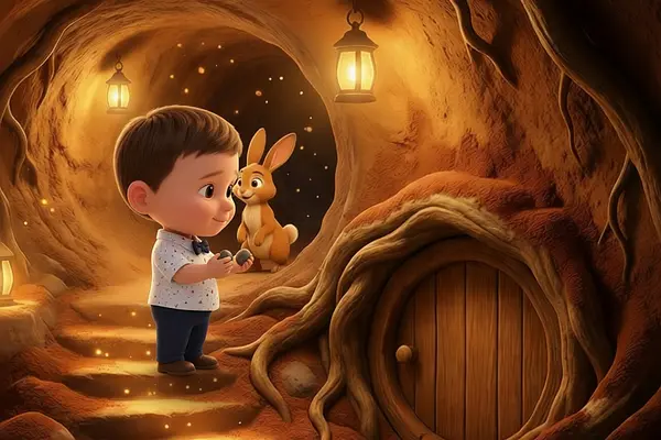 Internal page illustration of personalized book about Easter