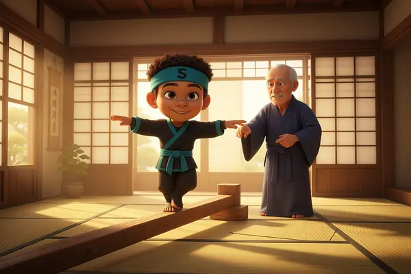 Illustrazione di una pagina interna del libro personalizzato sul soggetto di Ninja