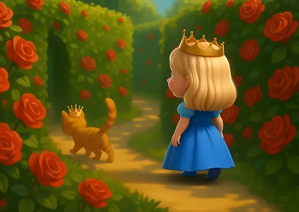 Illustrazione di una pagina interna del libro personalizzato sul soggetto di Principesse