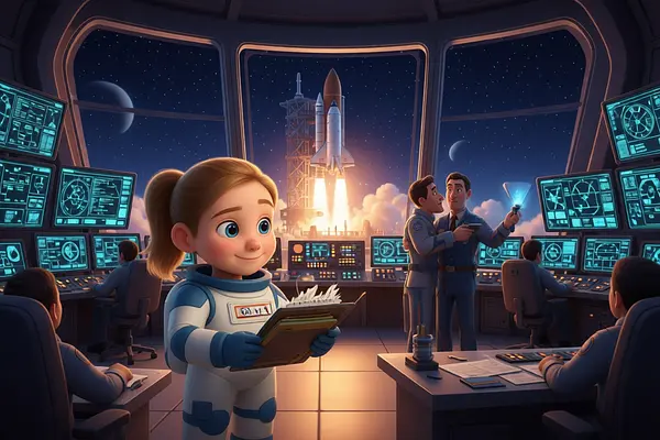 Internal page illustration of personalized book about Astronauts