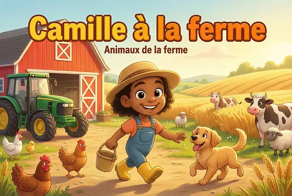 Personalized book cover on theme Farm animals