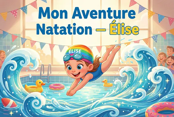 Couverture du livre personnalisé sur le thème Natation