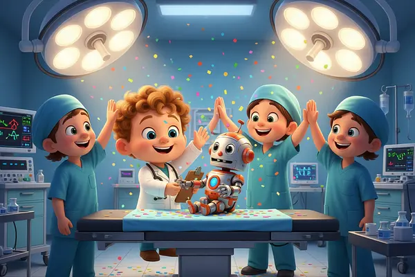 Ilustración de una página interna del libro personalizado sobre Médicos