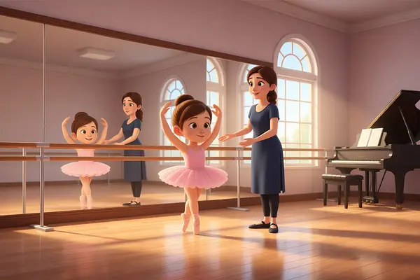 Illustration d'une page interne du livre personnalisé au sujet de Danseuse ballerine