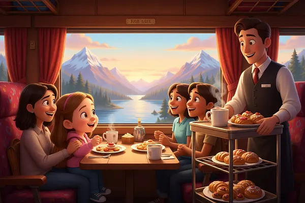 Internal page illustration of personalized book about Rail travel