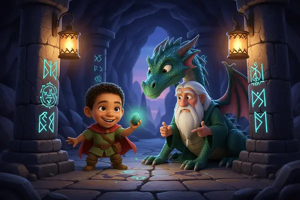 Internal page illustration of personalized book about Dragons