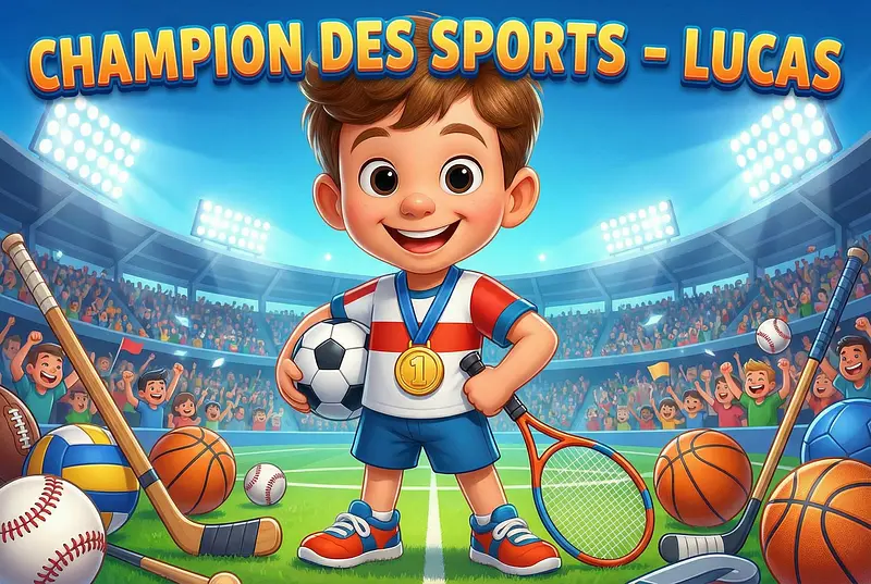 Personalized book cover on theme Sports