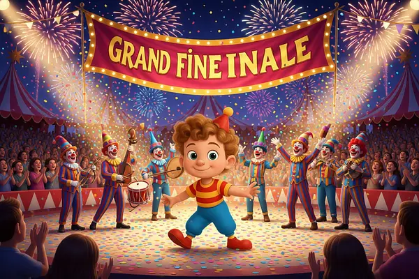 Internal page illustration of personalized book about Circus