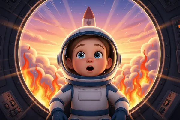 Illustration d'une page interne du livre personnalisé au sujet de Astronautes