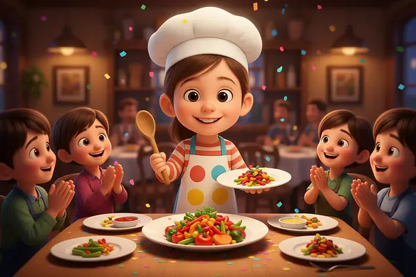 Illustration d'une page interne du livre personnalisé au sujet de Chefs cuisiniers