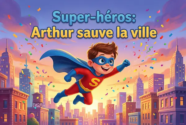 Personalized book cover on theme Superheroes