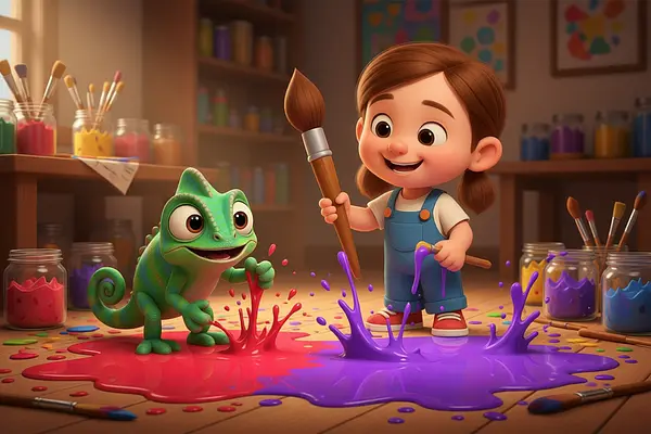 Ilustración de una página interna del libro personalizado sobre Mundo de colores